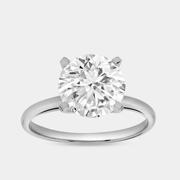 3 Carat Lab-Grown Diamond Round-Shaped Classic Solitaire Ring — GILDED New York