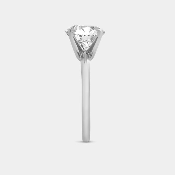 3 Carat Lab-Grown Diamond Round-Shaped Classic Solitaire Ring — GILDED New York