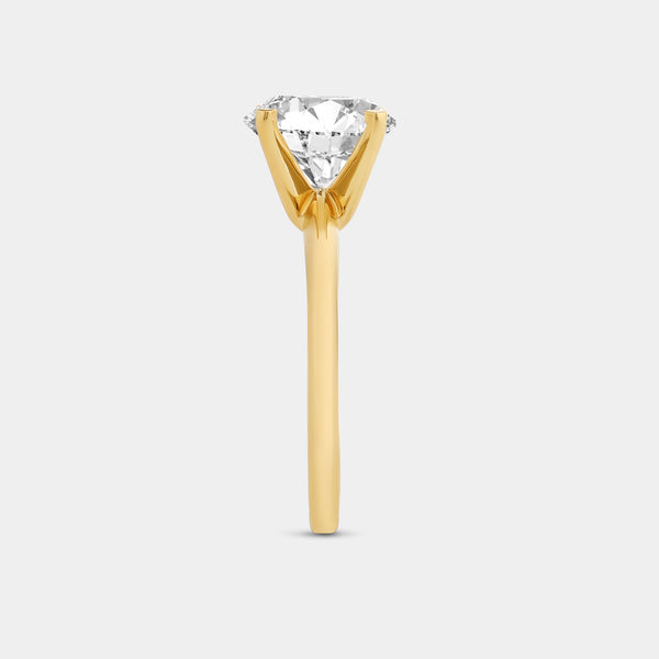 3 Carat Lab-Grown Diamond Round-Shaped Classic Solitaire Ring — GILDED New York