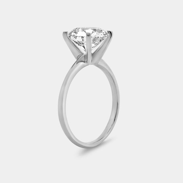 3 Carat Lab-Grown Diamond Round-Shaped Classic Solitaire Ring — GILDED New York