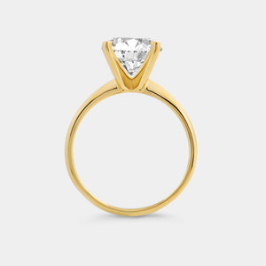 Gilded 3 Carat Lab-Grown Diamond Round-Shaped Classic Solitaire Ring