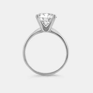 Gilded 3 Carat Lab-Grown Diamond Round-Shaped Classic Solitaire Ring