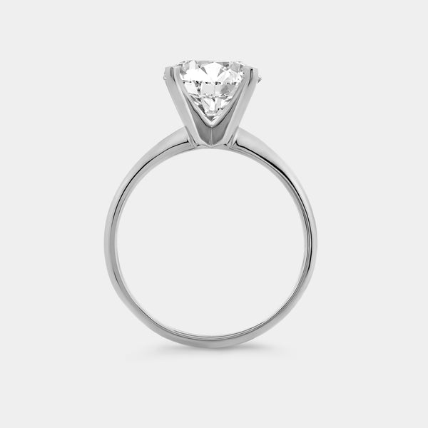 3 Carat Lab-Grown Diamond Round-Shaped Classic Solitaire Ring — GILDED New York