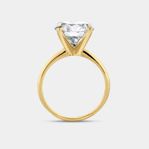 Gilded 5 Carat Lab-Grown Diamond Round-Shaped Classic Solitaire Ring