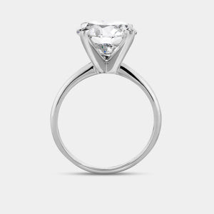 Gilded 5 Carat Lab-Grown Diamond Round-Shaped Classic Solitaire Ring