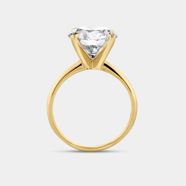 5 Carat Lab-Grown Diamond Round-Shaped Classic Solitaire Ring — GILDED New York