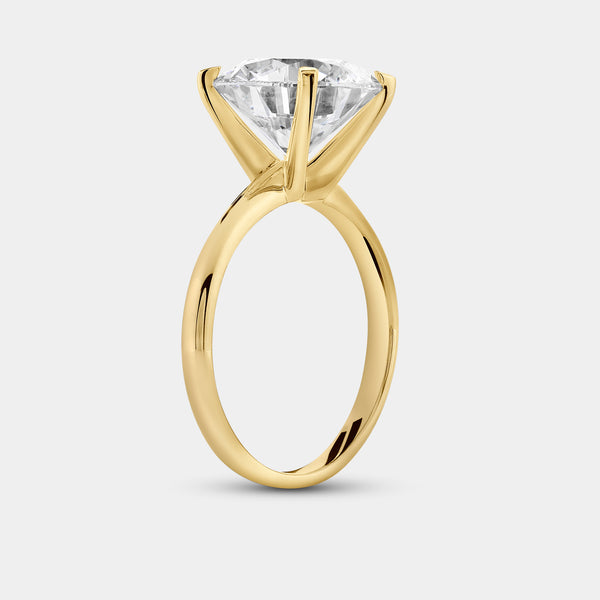 5 Carat Lab-Grown Diamond Round-Shaped Classic Solitaire Ring — GILDED New York