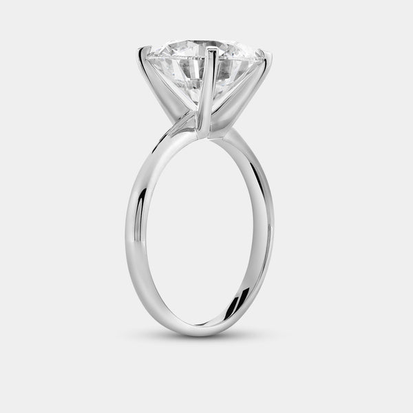 5 Carat Lab-Grown Diamond Round-Shaped Classic Solitaire Ring — GILDED New York