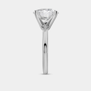 Gilded 5 Carat Lab-Grown Diamond Round-Shaped Classic Solitaire Ring
