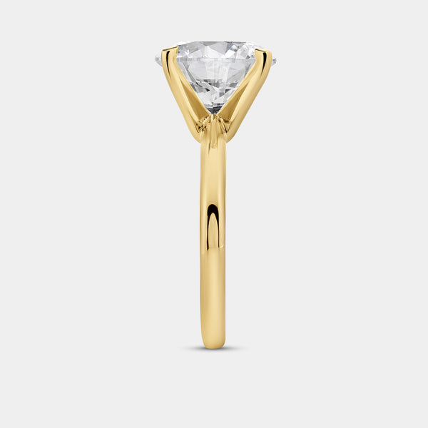 5 Carat Lab-Grown Diamond Round-Shaped Classic Solitaire Ring — GILDED New York