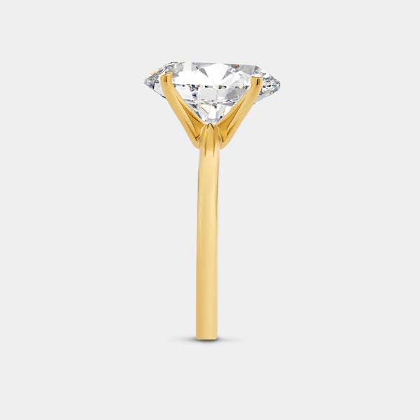 Gilded 5 Carat Lab-Grown Diamond Oval-Shaped Classic Solitaire Ring