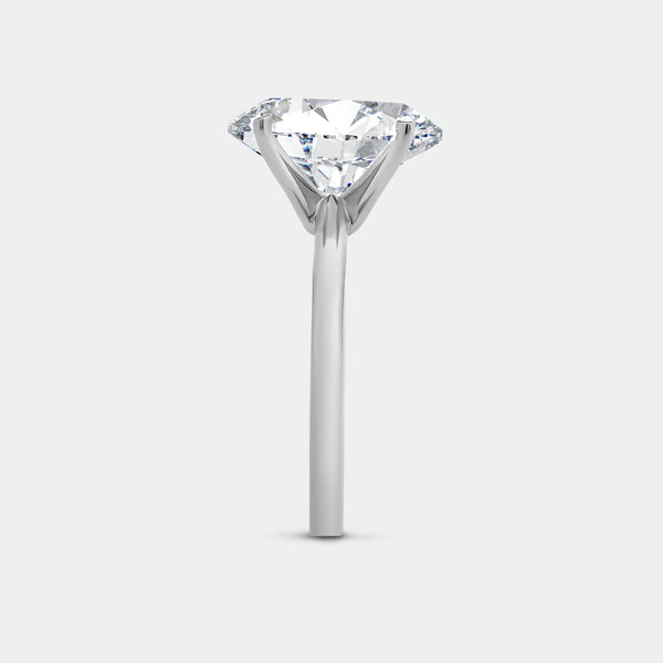 Gilded 5 Carat Lab-Grown Diamond Oval-Shaped Classic Solitaire Ring
