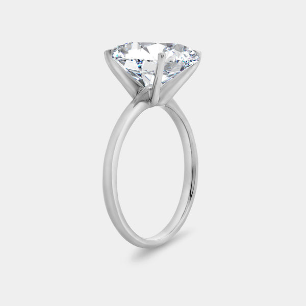 Gilded 5 Carat Lab-Grown Diamond Oval-Shaped Classic Solitaire Ring