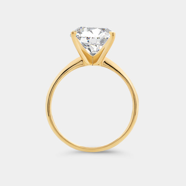 Gilded 5 Carat Lab-Grown Diamond Oval-Shaped Classic Solitaire Ring