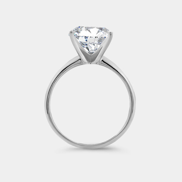 Gilded 5 Carat Lab-Grown Diamond Oval-Shaped Classic Solitaire Ring