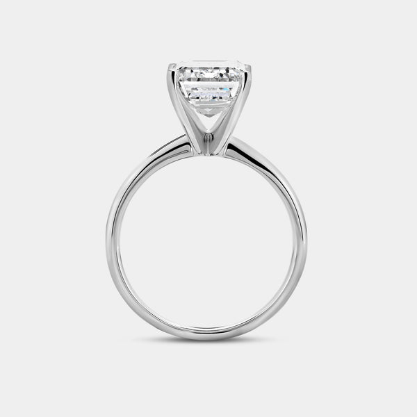 Gilded 5 Carat Lab-Grown Diamond Emerald-Cut Classic Solitaire Ring