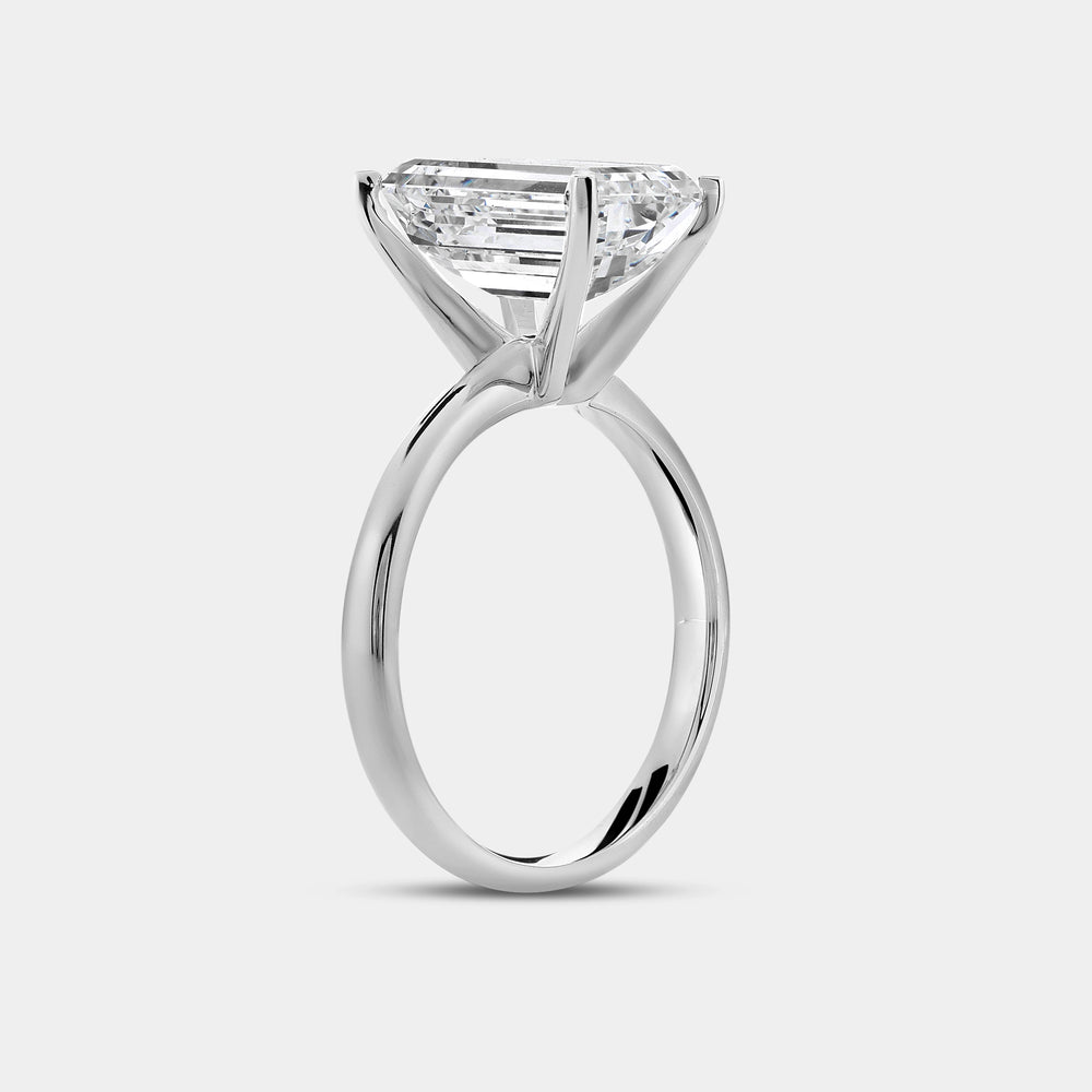 Gilded 5 Carat Lab-Grown Diamond Emerald-Cut Classic Solitaire Ring