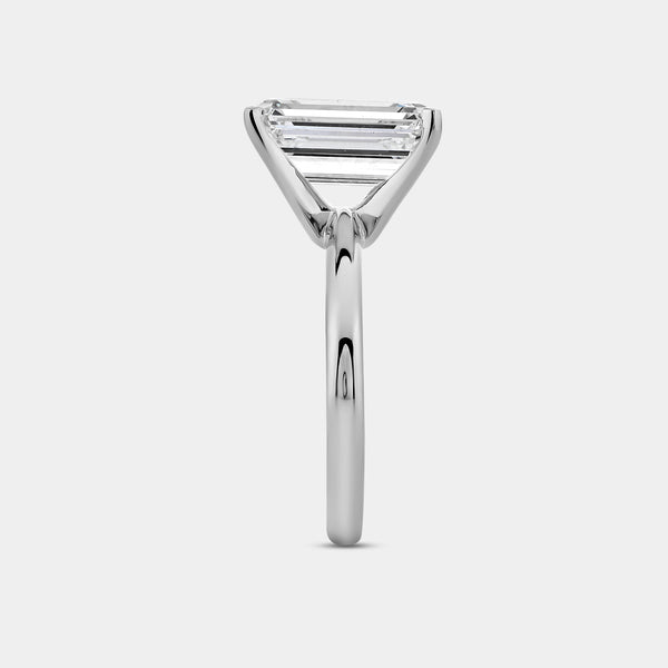 Gilded 5 Carat Lab-Grown Diamond Emerald-Cut Classic Solitaire Ring