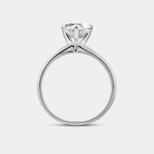 Gilded 3 Carat Lab-Grown Diamond Pear-Shaped Classic Solitaire Ring