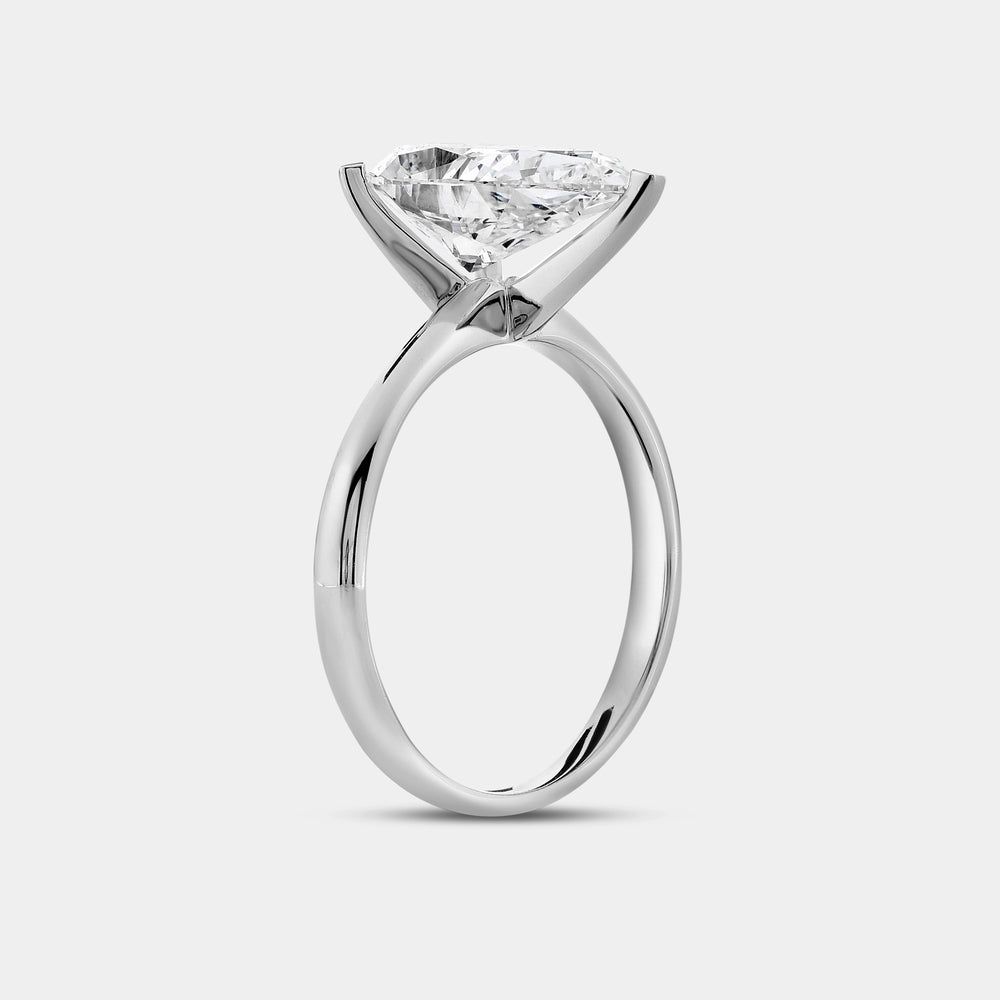 Gilded 3 Carat Lab-Grown Diamond Pear-Shaped Classic Solitaire Ring