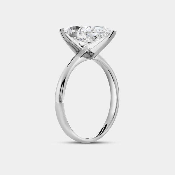 Gilded 3 Carat Lab-Grown Diamond Pear-Shaped Classic Solitaire Ring