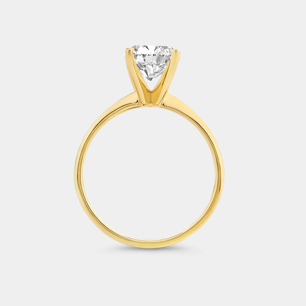 Gilded 3 Carat Lab-Grown Diamond Emerald-Cut Classic Solitaire Ring