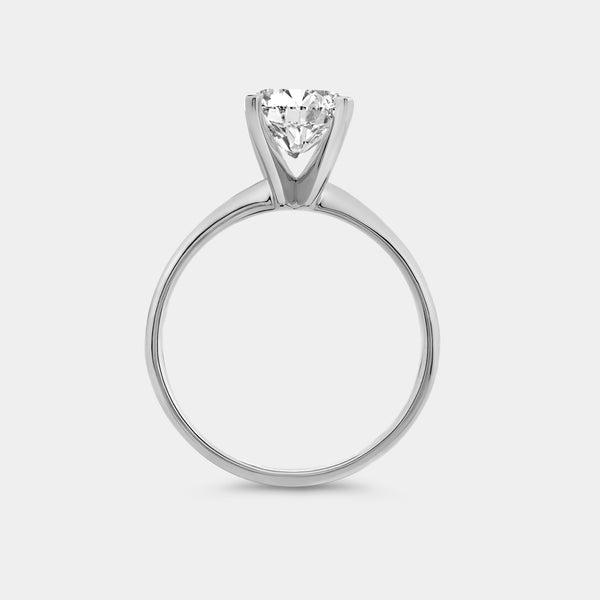 Gilded 3 Carat Lab-Grown Diamond Emerald-Cut Classic Solitaire Ring