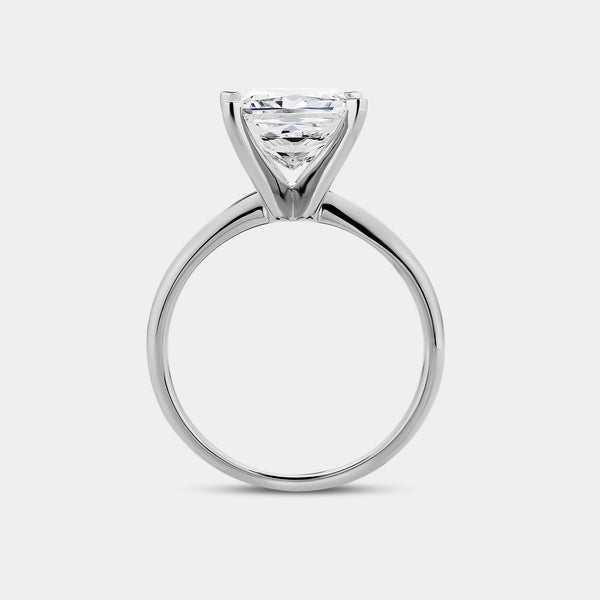 Gilded 3 Carat Lab-Grown Diamond Princess-Cut Classic Solitaire Ring
