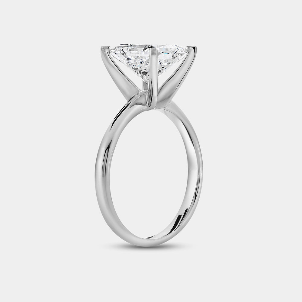 Gilded 3 Carat Lab-Grown Diamond Princess-Cut Classic Solitaire Ring