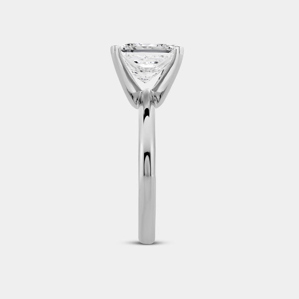 Gilded 3 Carat Lab-Grown Diamond Princess-Cut Classic Solitaire Ring