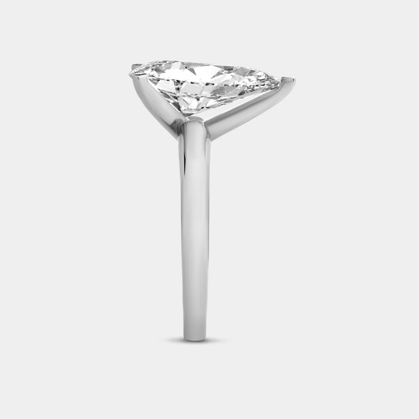 Gilded 2 Carat Lab-Grown Diamond Pear-Shaped Classic Solitaire Ring