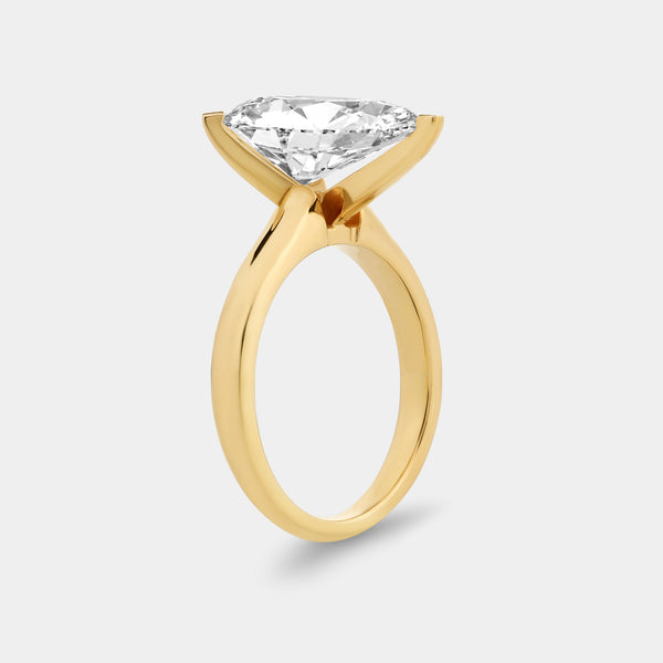 Gilded 2 Carat Lab-Grown Diamond Pear-Shaped Classic Solitaire Ring