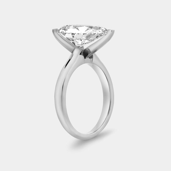 Gilded 2 Carat Lab-Grown Diamond Pear-Shaped Classic Solitaire Ring