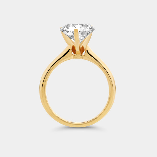 Gilded 2 Carat Lab-Grown Diamond Pear-Shaped Classic Solitaire Ring
