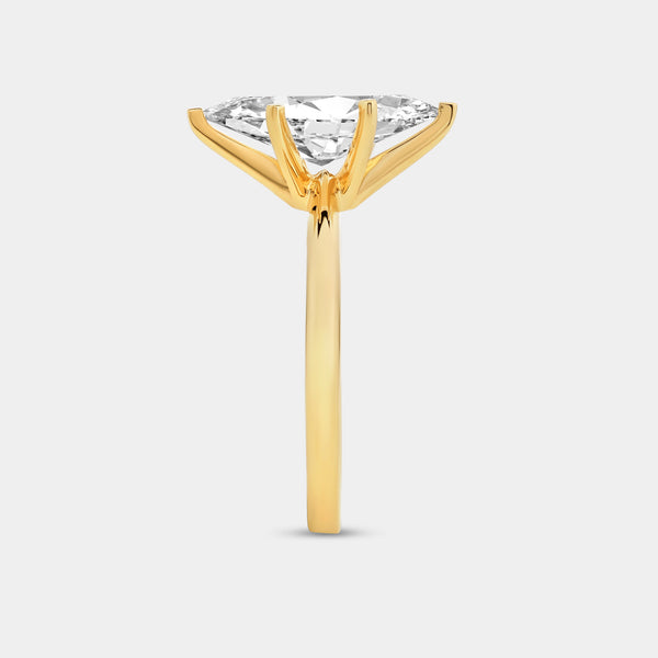 Gilded 2 Carat Lab-Grown Diamond Marquise-Shaped Classic Solitaire Ring