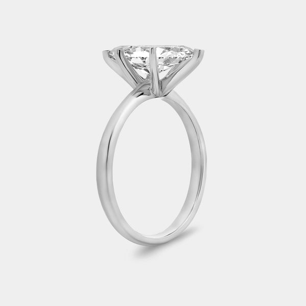 Gilded 2 Carat Lab-Grown Diamond Marquise-Shaped Classic Solitaire Ring