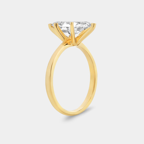 Gilded 2 Carat Lab-Grown Diamond Marquise-Shaped Classic Solitaire Ring
