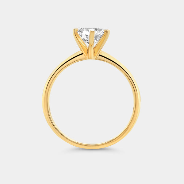 Gilded 2 Carat Lab-Grown Diamond Marquise-Shaped Classic Solitaire Ring