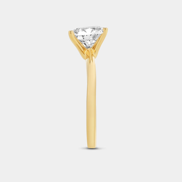 Gilded 2 Carat Lab-Grown Diamond Princess-Cut Classic Solitaire Ring
