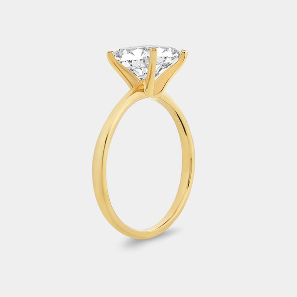 Gilded 2 Carat Lab-Grown Diamond Princess-Cut Classic Solitaire Ring
