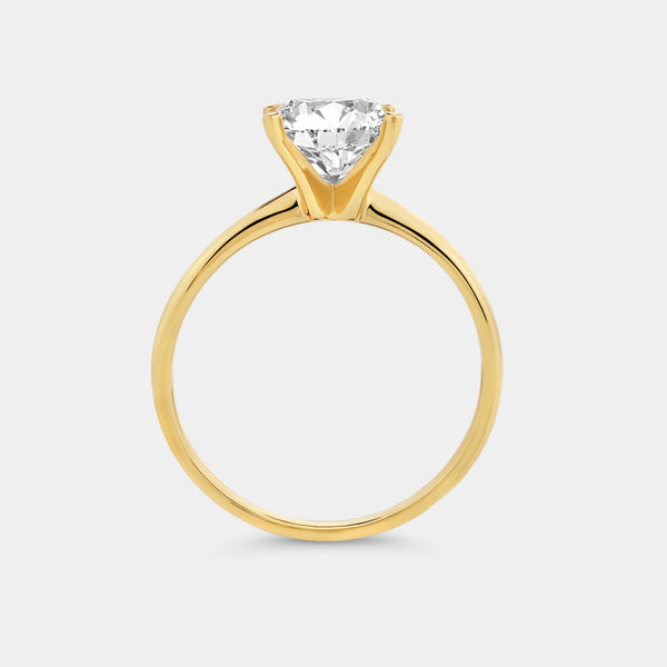 Gilded 2 Carat Lab-Grown Diamond Princess-Cut Classic Solitaire Ring