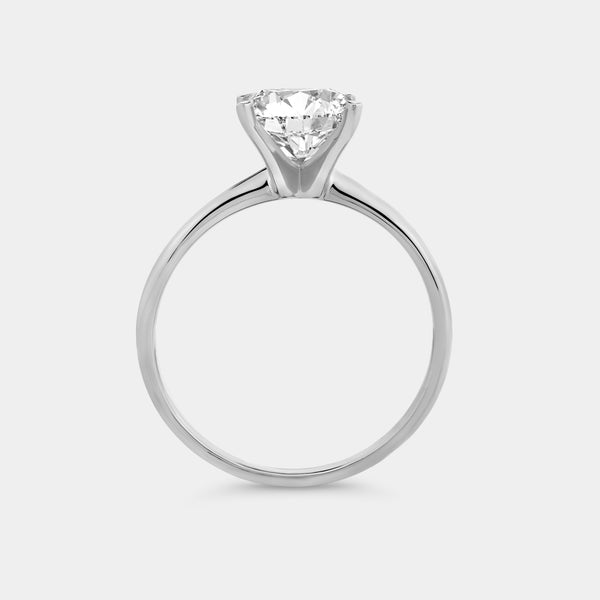 Gilded 2 Carat Lab-Grown Diamond Princess-Cut Classic Solitaire Ring
