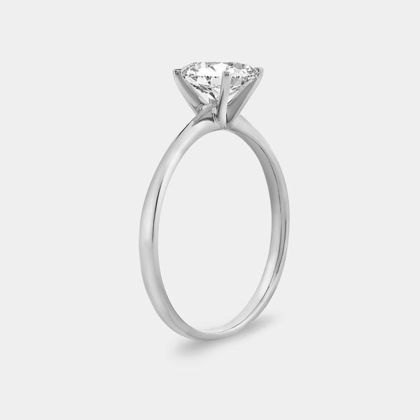 Gilded 1 Carat Lab-Grown Diamond Oval-Shaped Classic Solitaire Ring