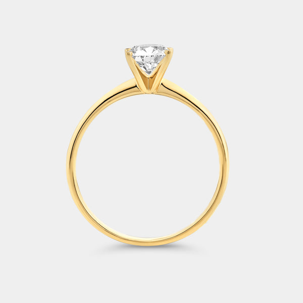 Gilded 1 Carat Lab-Grown Diamond Oval-Shaped Classic Solitaire Ring