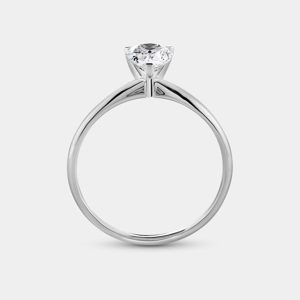Gilded 1 Carat Lab-Grown Diamond Pear-Shaped Classic Solitaire Ring
