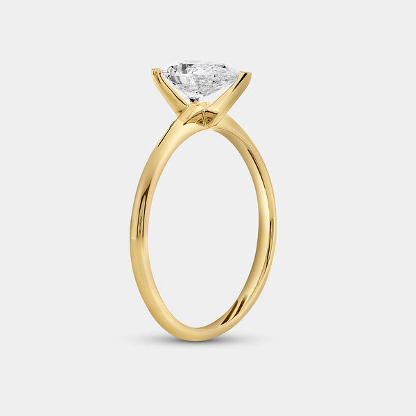Gilded 1 Carat Lab-Grown Diamond Pear-Shaped Classic Solitaire Ring