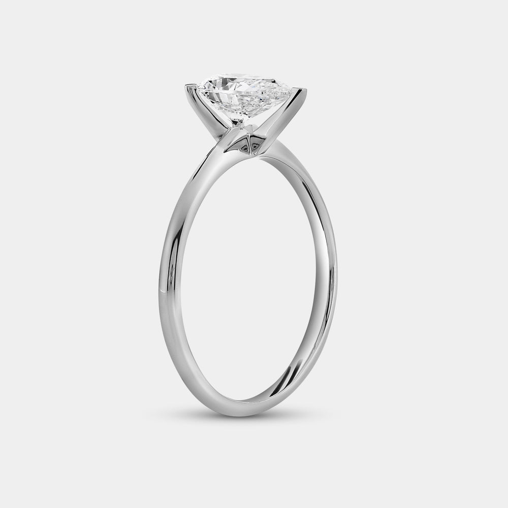 Gilded 1 Carat Lab-Grown Diamond Pear-Shaped Classic Solitaire Ring