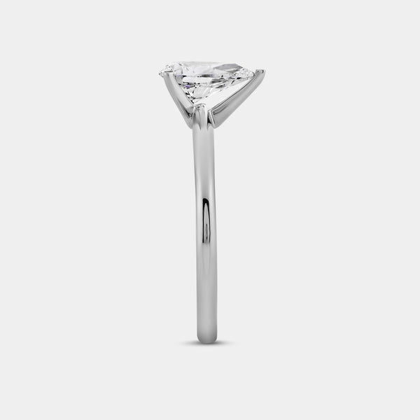 Gilded 1 Carat Lab-Grown Diamond Pear-Shaped Classic Solitaire Ring