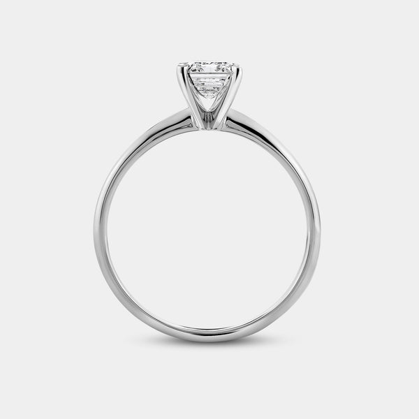 Gilded 1 Carat Lab-Grown Diamond Emerald-Cut Classic Solitaire Ring