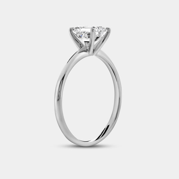 Gilded 1 Carat Lab-Grown Diamond Emerald-Cut Classic Solitaire Ring